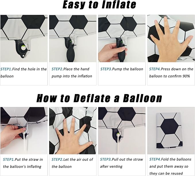 Black White Soccer Number 5 Balloon 5nd Birthday Decoration 40in 5 Balloon | - Image 3