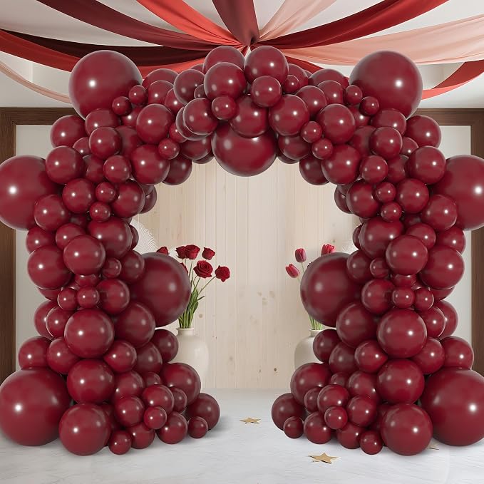 164Pcs Burgundy Balloons Garland Arch Kit Different Sizes | 18 12 10 5 inch - Image 4
