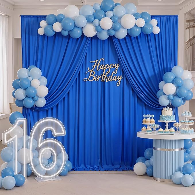 40ftx10ft Wrinkle Free Royal Blue Backdrop Curtains - Image 4