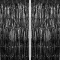 2 Pack Fringe Curtains Foil Shiny Fringe Backdrop Tinsel Door Streamers Foil by TOTAFAM
