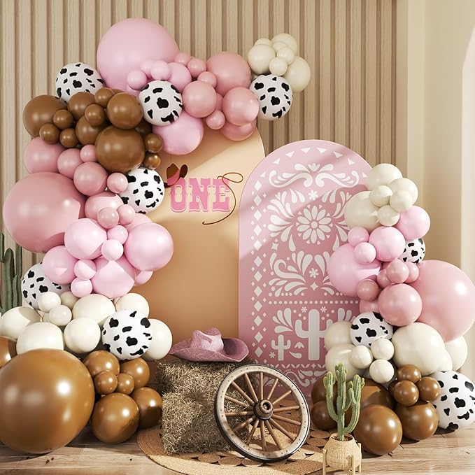 Cowgirl Dusty Pink Cow Balloon Arch Kit Western Party Decoration | Light Pink by JOYFLOAT