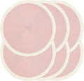 Round Placemats Set of 6, Woven Table Mats, Mint Pink | Braided Paper Edge by Noctiflorous