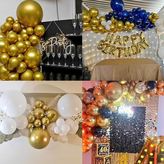 50pcs Metallic Gold Balloons, Helium Quality 12inch Chrome Gold Balloon | - Image 6