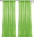 4×8FT-2PCS Apple Green Sequin Backdrop Curtains Panels, Photography Backdrop by Pufogu