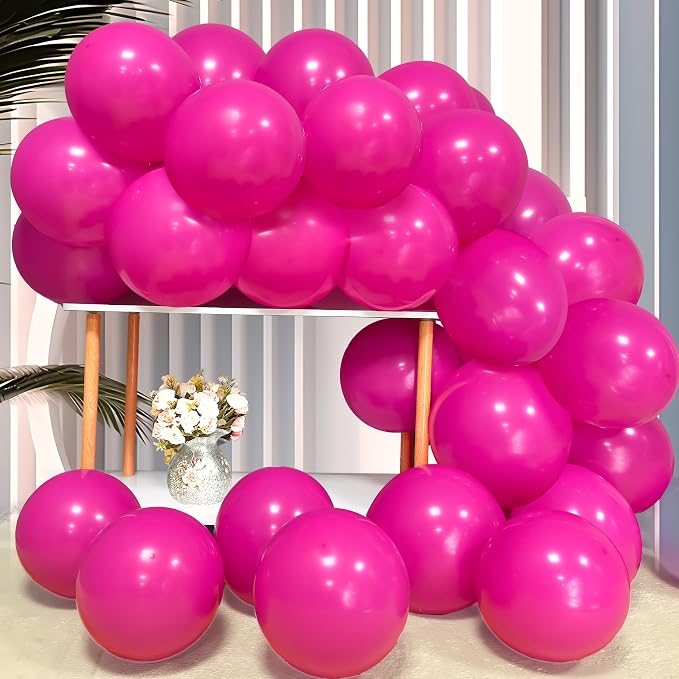 Firomi Hot Pink Latex Balloons 12-inch 100 Pack | Big Helium Round Magenta by Firomi