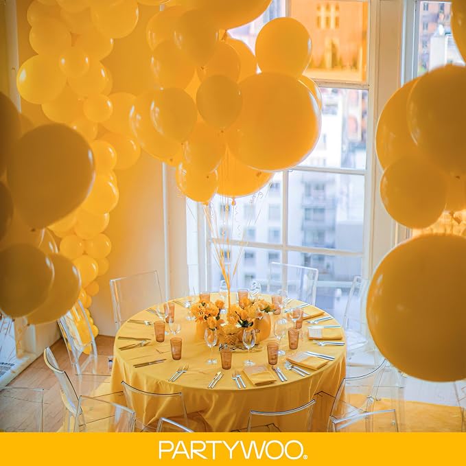 PartyWoo Yellow Mustard Yellow Balloons 155pcs Different Sizes | 18 12 10 5 - Image 8