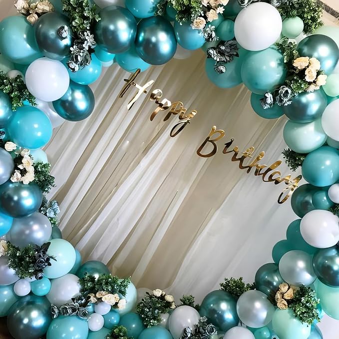 Teal Blue Balloons, Turquoise Balloons Macaron Teal Blue Balloon, Peacock Blue - Image 4