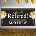Generic Personalized Retirement Banner, and Blue, 12x24 inch, Indoor/Outdoor by Custom