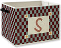 Letter S Checkered Foldable Storage Bins Box by KSDUT