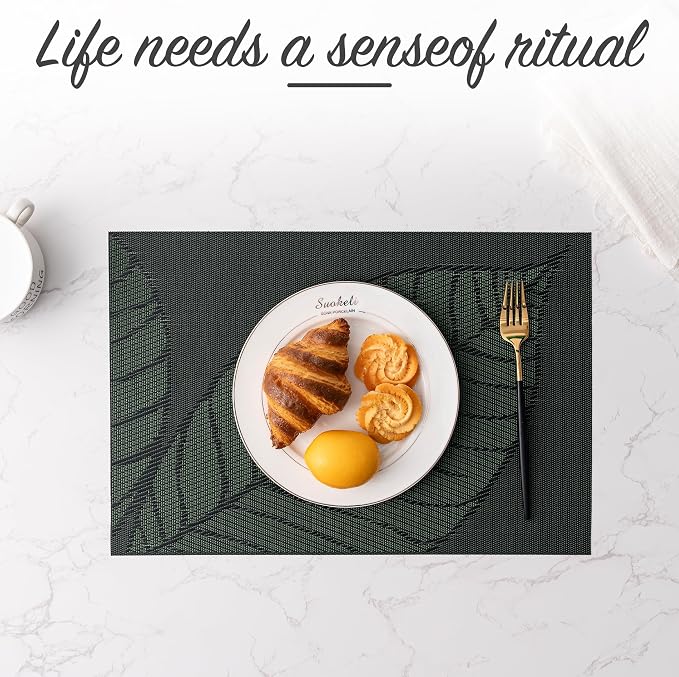 Placemats Set of 4 Washable Indoor | Outdoor Vinyl Place Mats - Image 6