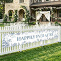 Happily Ever After Banner Blue Bridal Shower Decorations Wedding Banner | by WETDNGQI