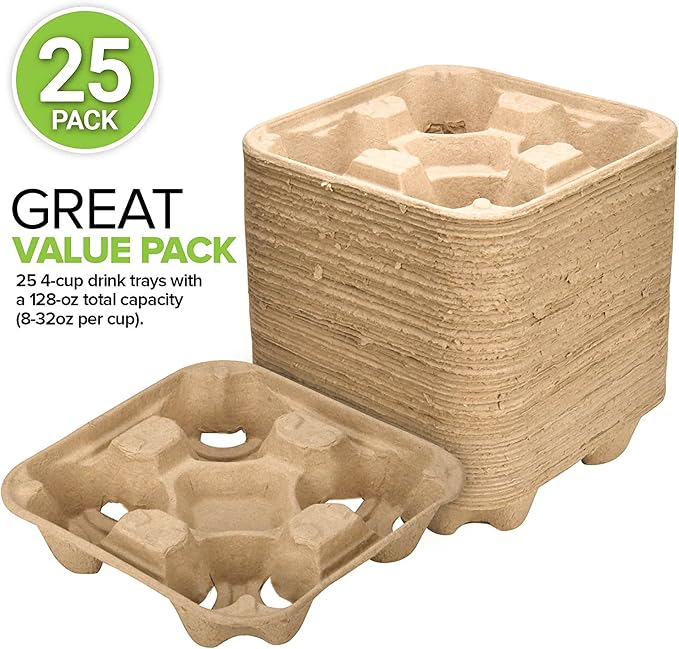 4 Cup Disposable Coffee Tray - Image 2