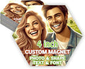 KETABAO – 4" Customize Hexagon Photo Magnets - Upload Your Photo for Personalized Magnets - Choose Your Shape - Add Your Text Fridge, Locker, and Car & More