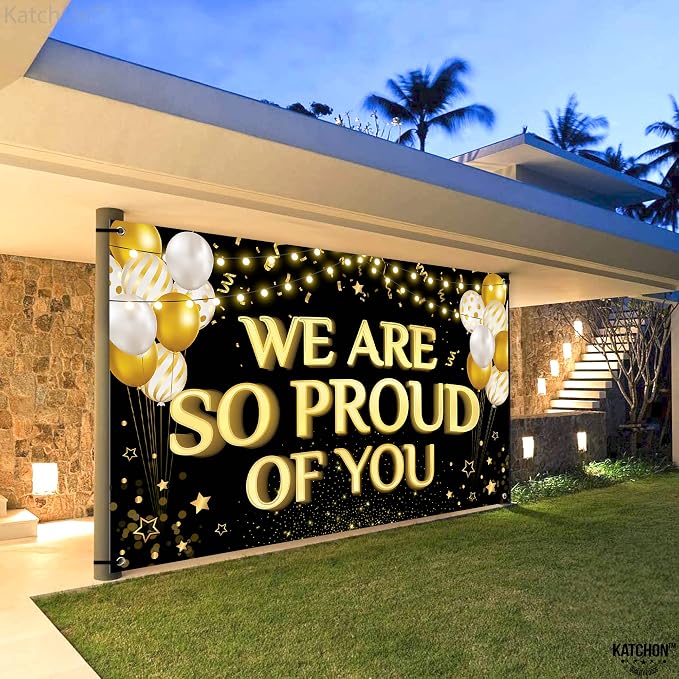 KatchOn We Are So Proud of You Banner 72x44 Inch | Graduation Backdrop - Image 7