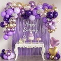157Pcs Purple and Gold Balloons Garland Arch Kit by MEBAY