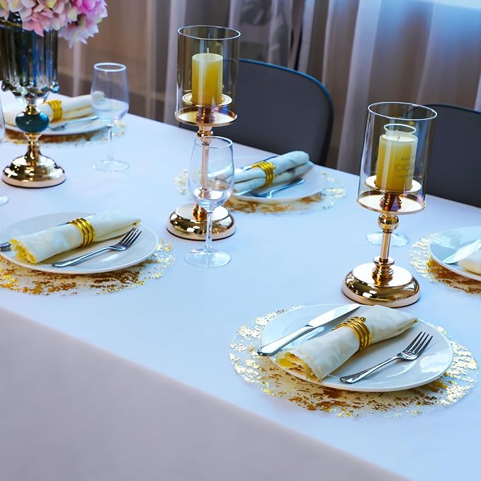 Snowkingdom 100 Pack Gold Disposable Placemats Foil Mesh 13 Inch Round Pressed - Image 7