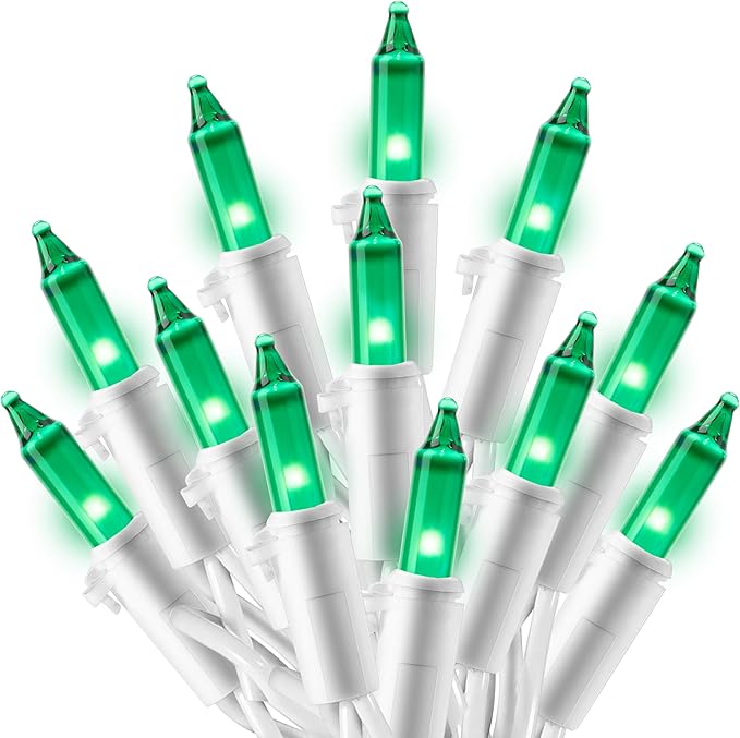 Joiedomi Christmas String Lights Indoor,100 Count Mini Green Light,21.4 FT Lighting Decor for Patio Dorm Classroom Bedroom Holiday Wedding Party Garland Birthday Festival,White Wire