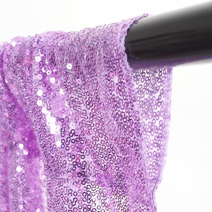 Eternal Beauty Lavender Sequin Backdrop Curtains, 4 Panels 2x8FT | 3mm Sparkle - Image 5