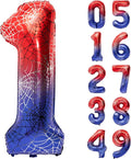 40 IN Red Blue Gradient Number 1 Balloon Large Digital 1 Foil Balloon | by YOIOZAIZAI
