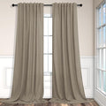 Pitalk Taupe Linen Curtains 72 Inch Length by Pitalk