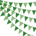 Glitter Green Party Pennant Banner Flag Green Buffalo Plaid Hanging Paper by pinkblume