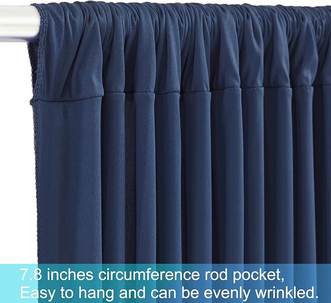 10 Panels Navy Blue Backdrop Curtains - Image 7