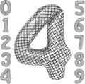 40 Inch Disco Number Balloons Large Silver Ball Print by cocodino