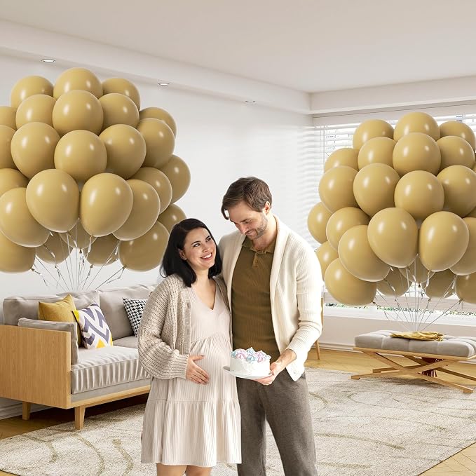 Tan Balloons 12 inch, Light Brown Latex 50pcs Party Balloons | Boho, Baby Shower - Image 7