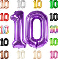 KatchOn Purple Giant 40 Inch Number 10 Balloon, 10th Birthday Decorations by KatchOn