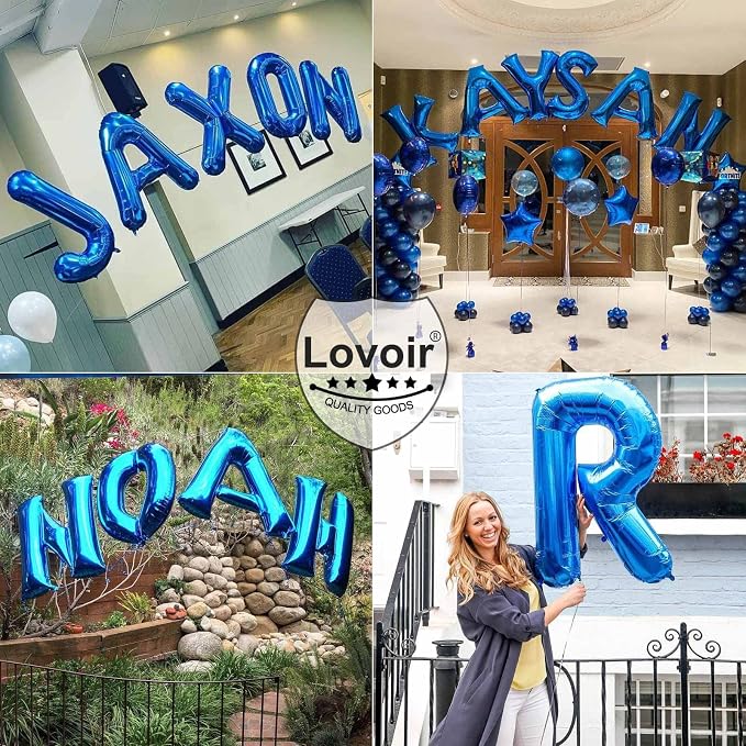 Lovoir 40 Inch Large Blue Letter F Balloons Big Size Jumbo Mylar Foil Helium - Image 6