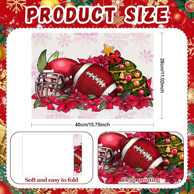 50Pcs Winter Disposable Paper Placemats, Holiday Table Decor - Image 2