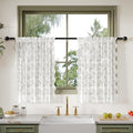 Anmao Vintage Lace Valance Kitchen Curtains 36 Inches Long 2 Panels, Semi Sheer by Anmao