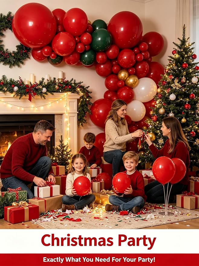 Red Balloons 125 Pcs Different Sizes 18 12 10 5 Inch Red Balloon Arch Kit - Image 6