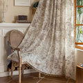 Floral Semi Sheer Rod Pocket 96 Inch Curtains 2 Panel Set by ENJOYBRIDAL