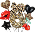 Leopard Print Bow Balloons Birthday Decorations 40Inch Cheetah Number 6 Foil by Unknown