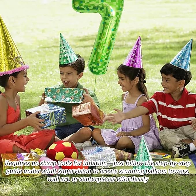 Green Number Balloons, Gaint Green Pixel Number 3 Balloon 40 Inch Dark green 3 - Image 3