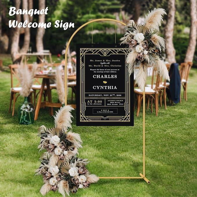 6.6FT Metal Arch Backdrop Stand Gold Wedding Balloon Frame Pergola Arbor | - Image 3