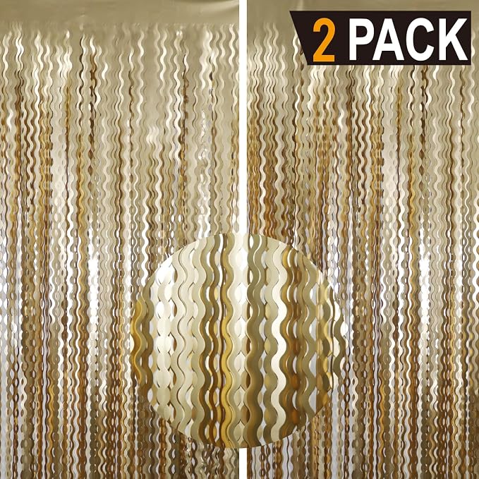 GOER Metallic Tinsel Foil Fringe Curtains Party Photo Backdrop Party Streamers - Image 5