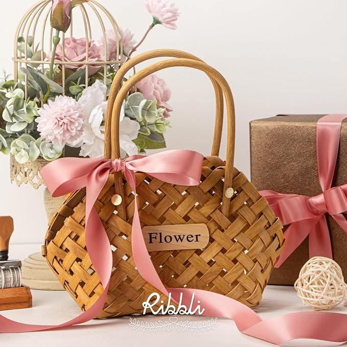 Ribbli Rose Gold Double Faced Satin Ribbon, 1” x Continuous 25 Yards, Use - Image 3