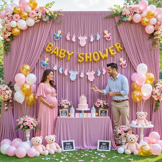 6 Panels Dusty Pink Backdrop Curtains - Image 9