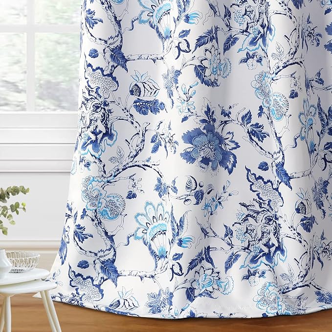 H.VERSAILTEX Blackout Curtains 96 Inch Length 2 Panels Set Floral Print Curtain by HVERSAILTEX