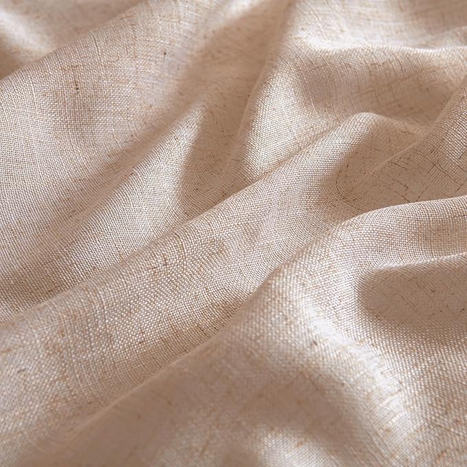 MIULEE Natural Beige Linen Curtains 52x90 Inch Long - Image 4