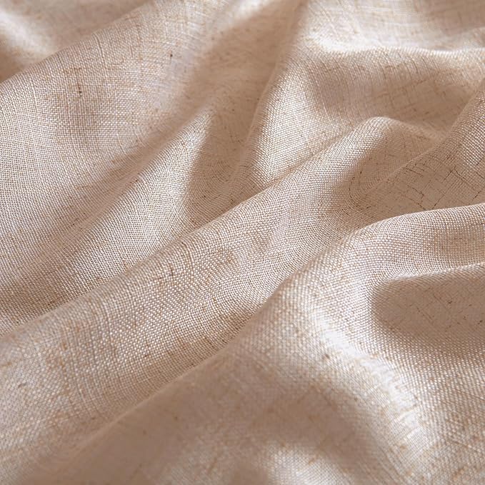 MIULEE Natural Beige Linen Curtains 52x72 Inch Long - Image 4