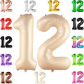 KatchOn Caramel 12 Balloon Number 40 Inch | Caramel Number 12 Balloon by KatchOn