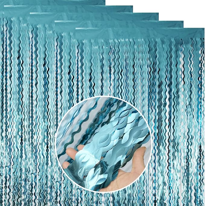 GOER 3.2 ft x 6.5 ft Metallic Tinsel Foil Fringe Curtains Party Photo Backdrop - Image 7