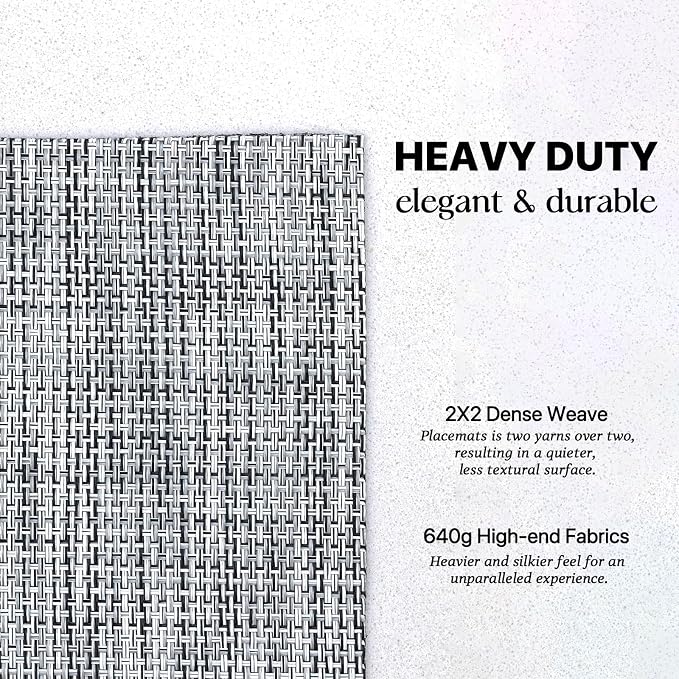 LEXMORE PlaceMats Set of 12 Vinyl/Plastic Woven Place Mats - Image 3