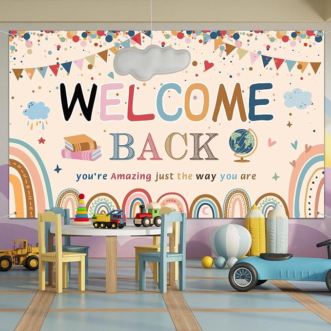 Tatuo Welcome Back to School Banner First Day of School Backdrop Banner Large - Image 7