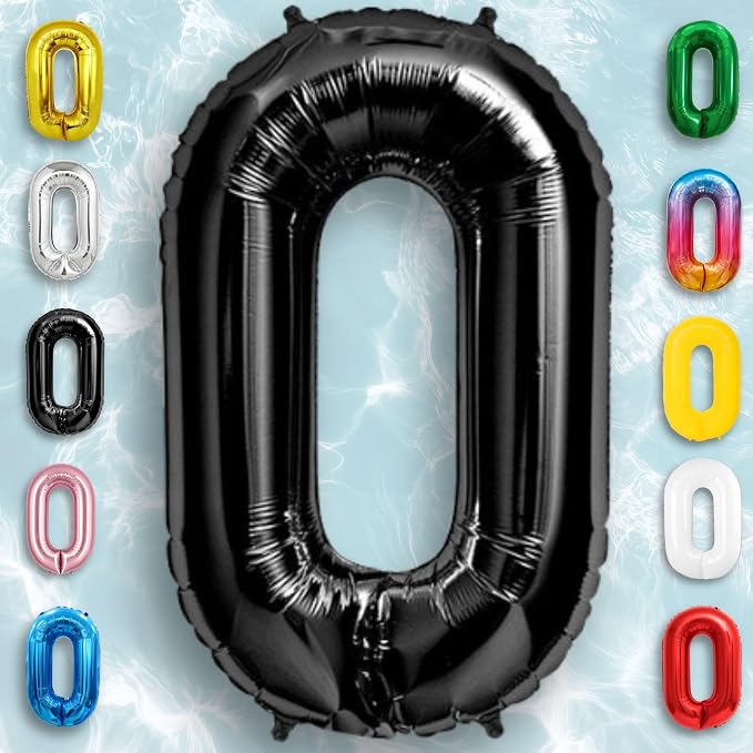 Black Number Balloon 0 Mylar Foil Balloons 40 inch - Image 5
