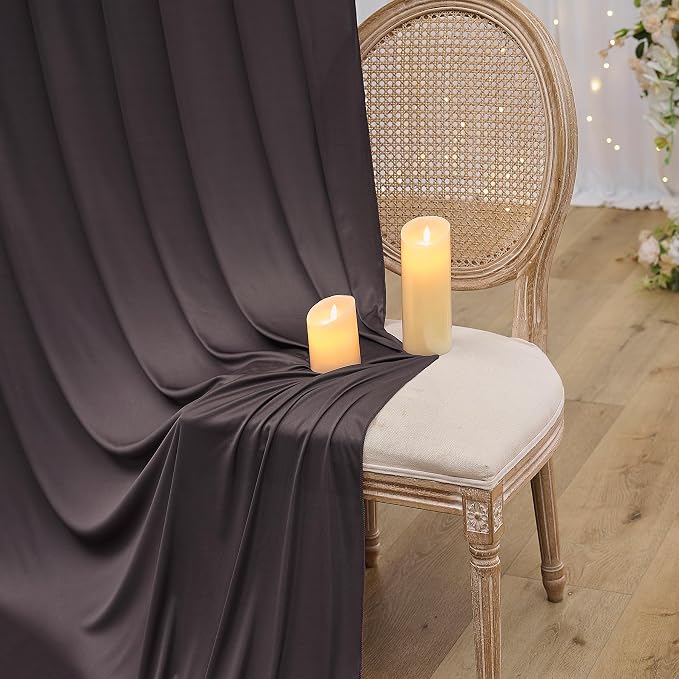 50×14 ft Wrinkle Free Brown Backdrop Curtain - Image 5
