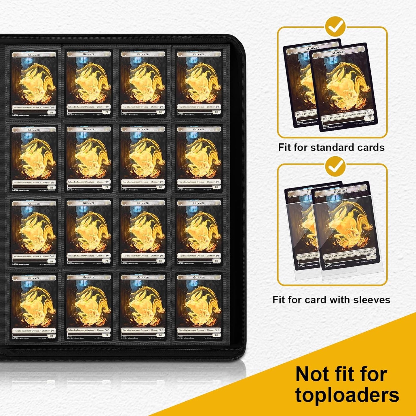 1024 Pocket Trading Card Binder Compatible with Pokemon TCG MTG Baseball Sports Cards, Trading Card Side Loading Zip Binder, Premium leather Card Collection Storage Binders